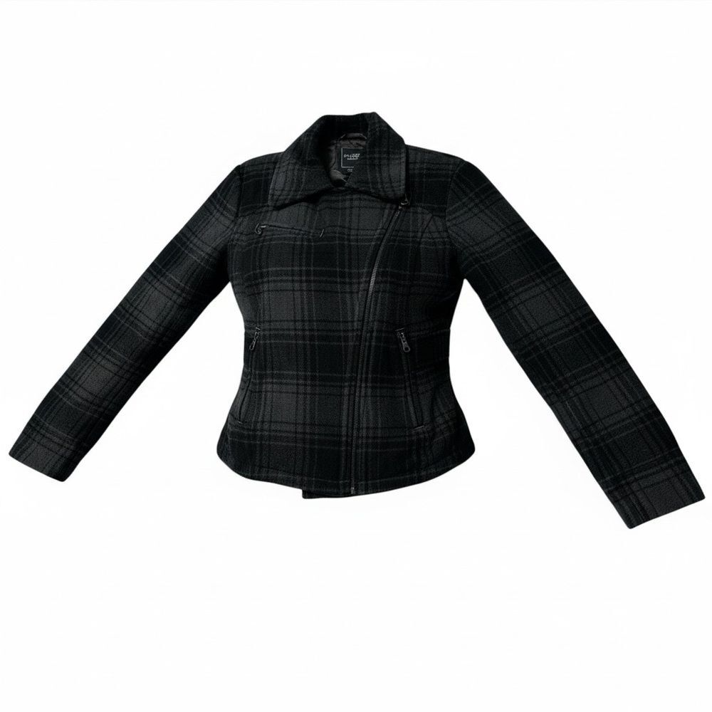 The North Face Women’s Wool Blend Plaid Jacket Black Gray XS